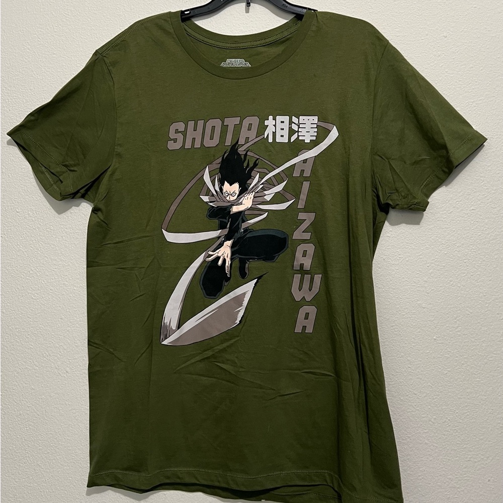 My Hero Academia Anime Shota Aizawa Graphic T-Shirt Mens Size Large Green